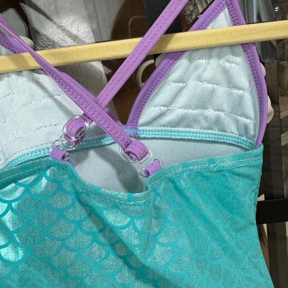 Floatimini Mermaid ruffle one piece swimsuit toddler girl Petal ariel crisscross - Picture 6 of 7